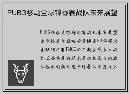PUBG移动全球锦标赛战队未来展望